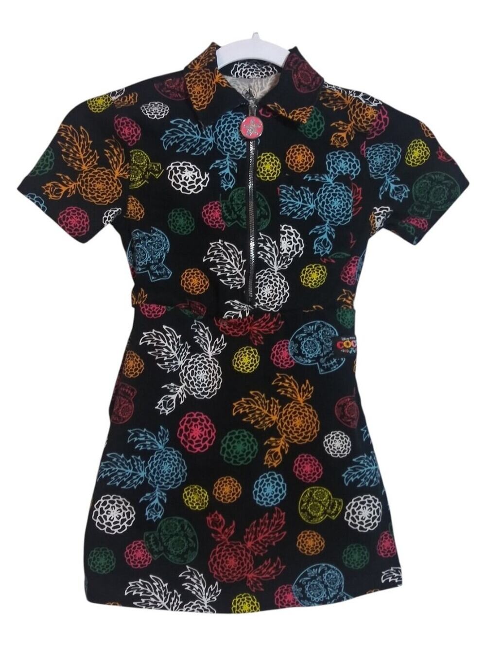 Disney Parks Pixar Coco Girls Dress Black Mexico Skulls Dia De Los Muertos 5/6